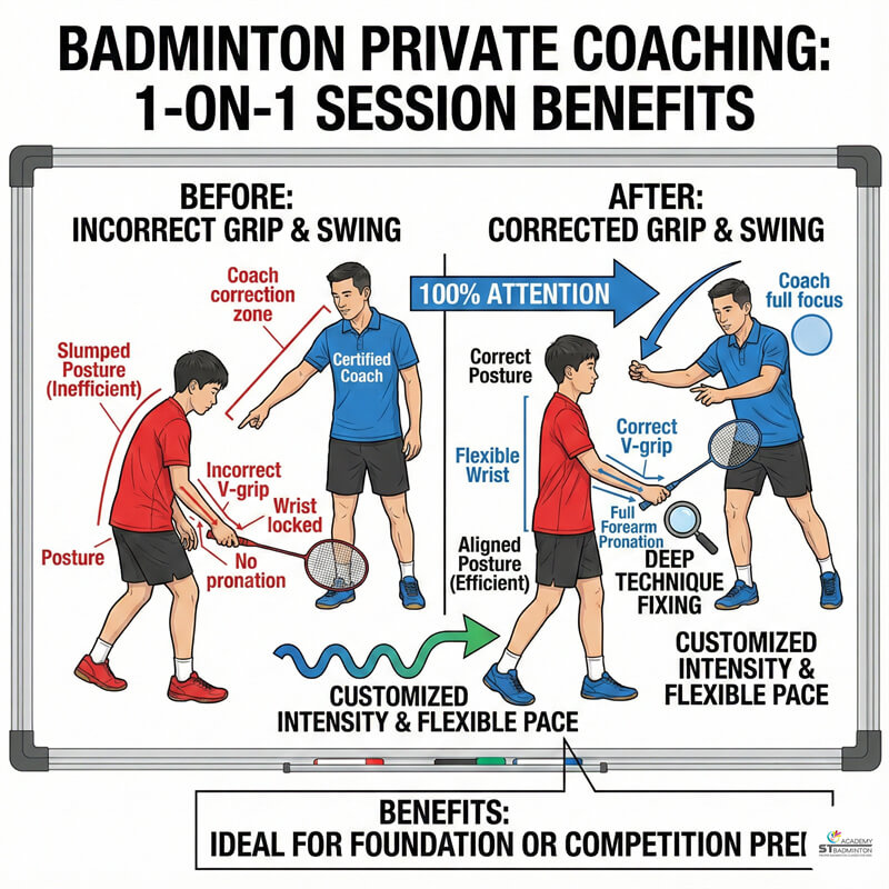Setapak 인근 청소년 배드민턴 코치 | 1:1 스매시 및 풋워크 교정