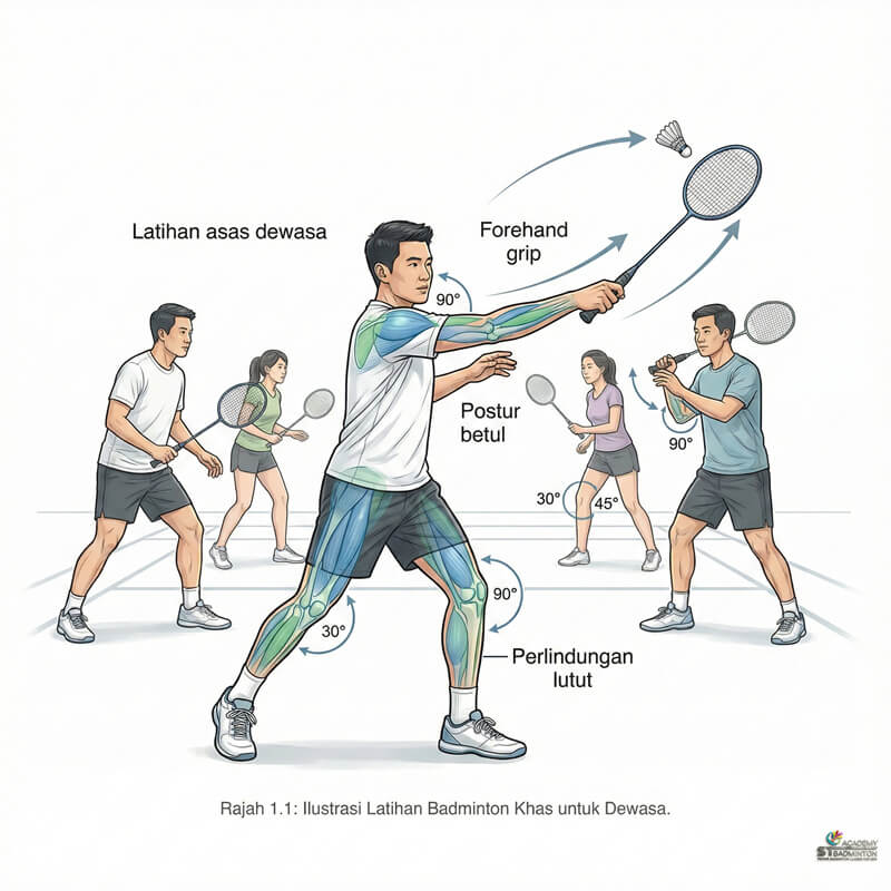 Kelas badminton dewasa di Kuala Lumpur Setapak untuk beginner dan pekerja pejabat
