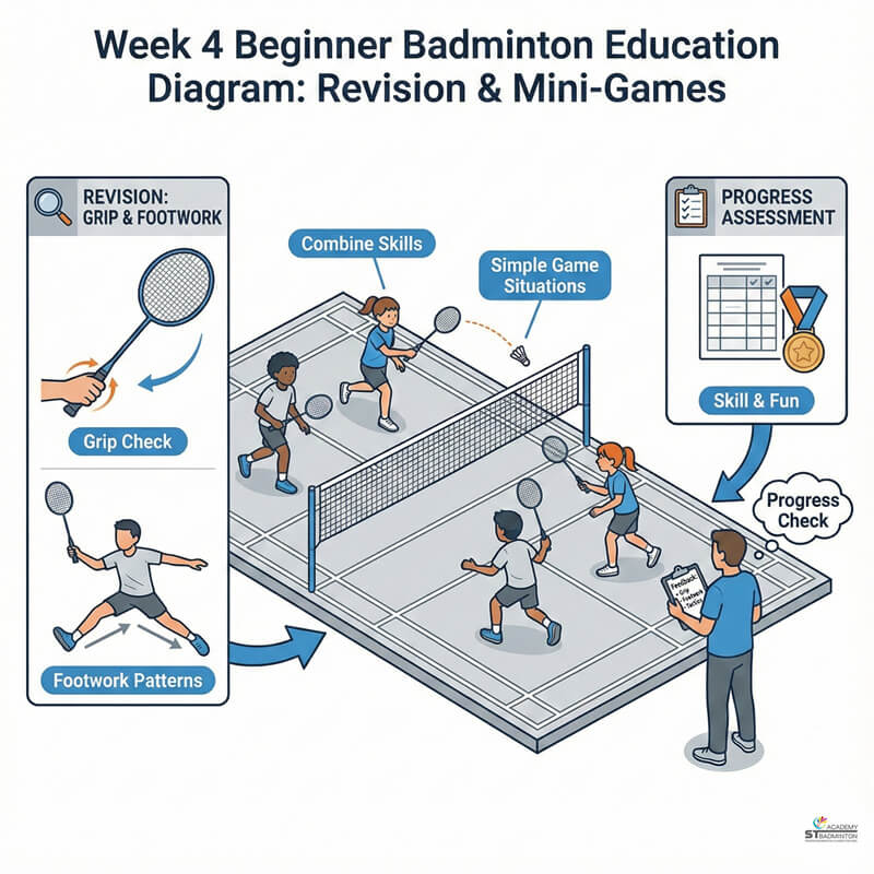 Kuala Lumpur huấn luyện cầu lông | trẻ em ôn tập kỹ năng nền tảng trong tuần 4 lớp sơ cấp