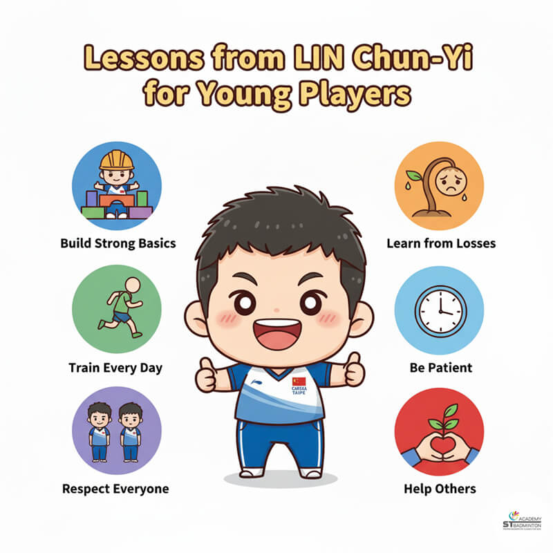 LIN Chun-Yi celebrating BWF World Tour victory with Chinese Taipei flag display