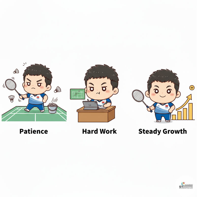 LIN Chun-Yi showing patient training discipline developed through Taiwanese badminton system