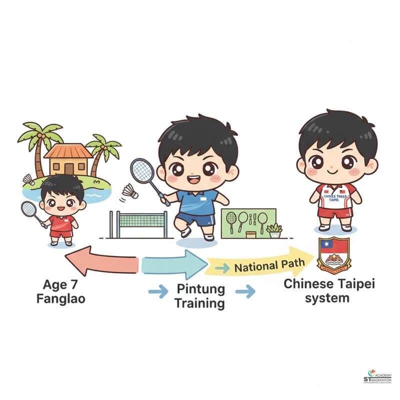 LIN Chun-Yi training with Chinese Taipei national badminton team preparing for major competition