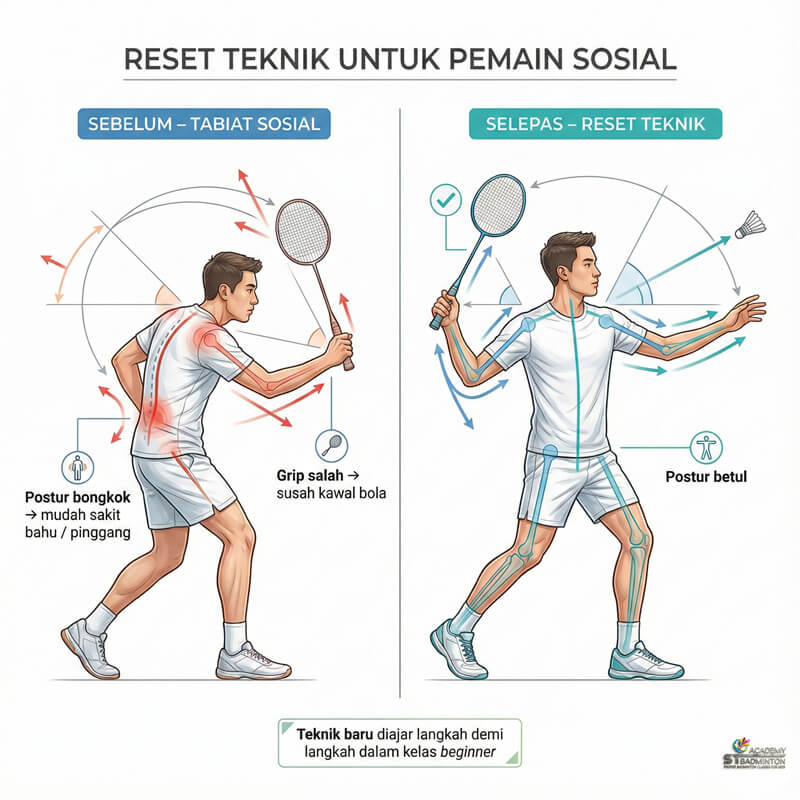 Latihan badminton beginner untuk dewasa dan kanak-kanak di Setapak