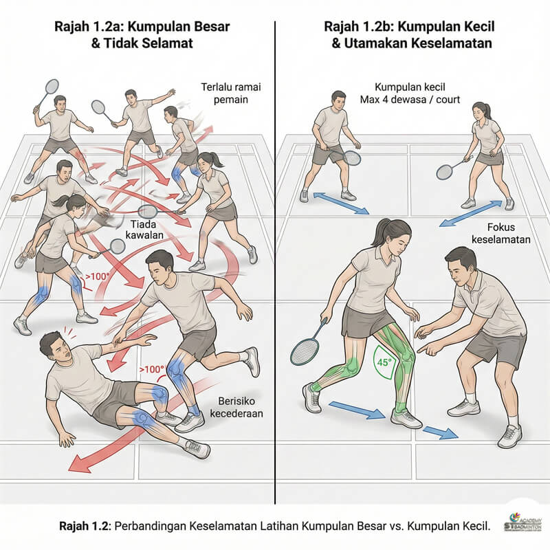 Latihan badminton dewasa waktu malam berhampiran Wangsa Maju dan TAR UMT