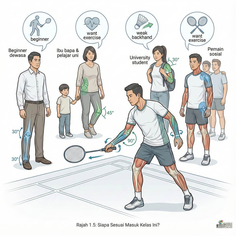 Latihan kecergasan dan badminton untuk orang dewasa di Wangsa Maju KL