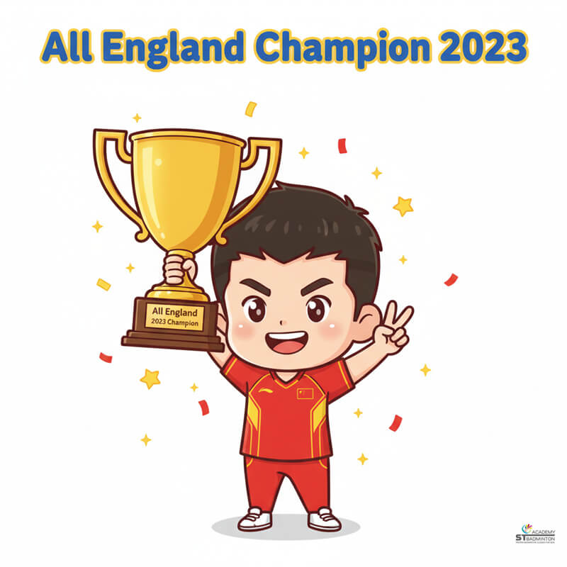 Li Shifeng competing for China Thomas Cup team with determination and focus