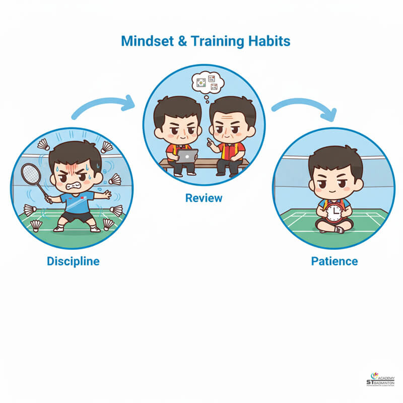 Li Shifeng showing respectful attitude and discipline toward coaches and training