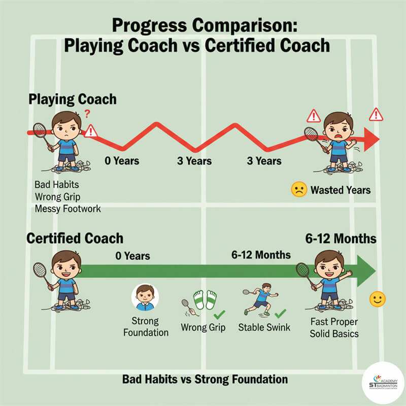 Licensed badminton coach providing sports science based correction in Selayang Malaysia