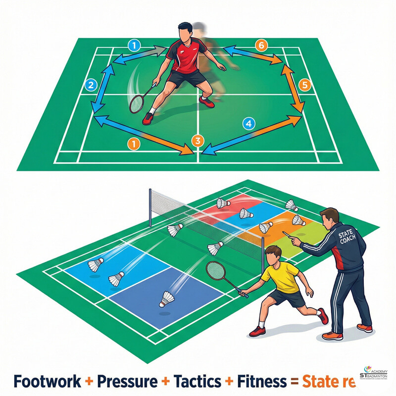 Mr Eric Chuar coaching a state pathway student on tactical analysis in Kuala Lumpur