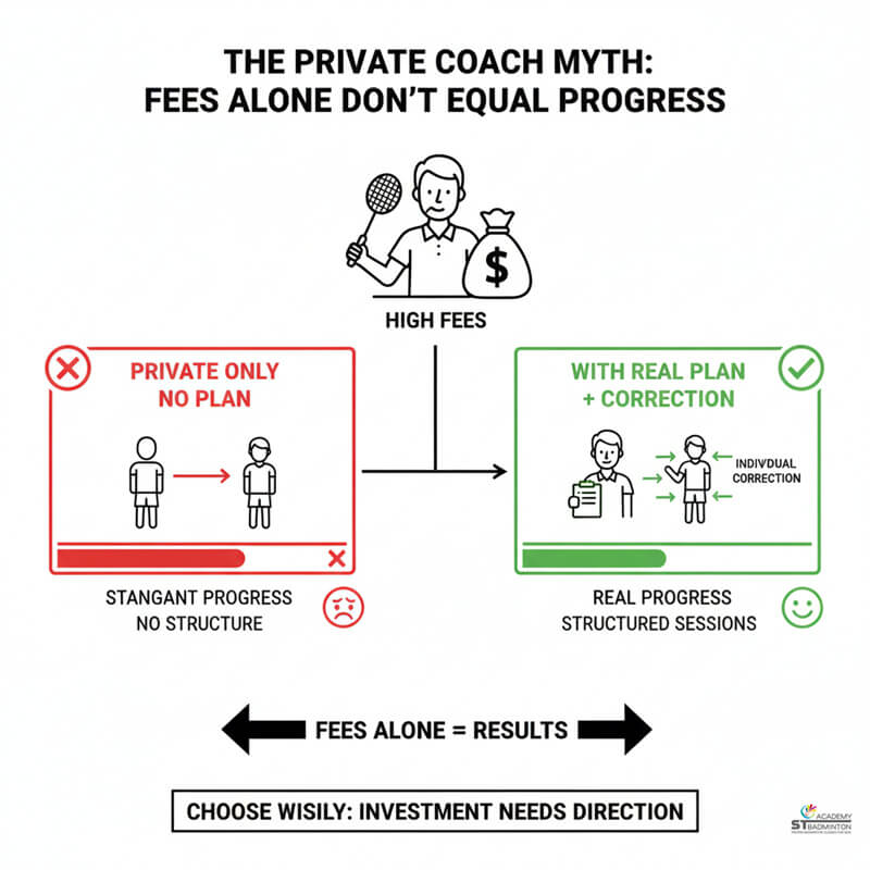 Parent and adult in Kuala Lumpur learning how to choose the right private badminton coach for kids and themselves