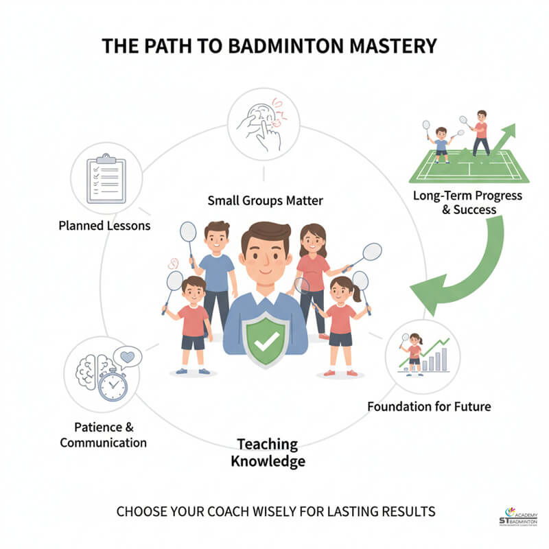Parents choosing good quality badminton coach in Selayang based on planning and certification not marketing photos