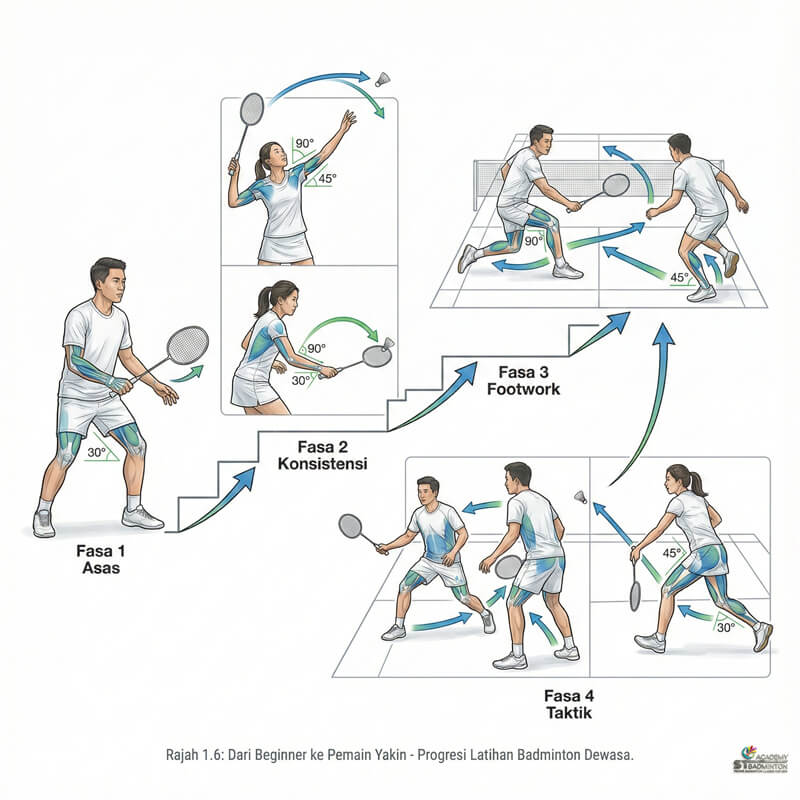 Pelajar dari TAR UMT menyertai kelas badminton dewasa di Setapak