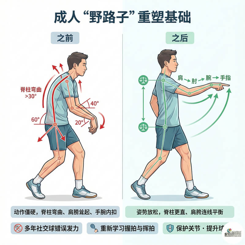 ST Badminton Academy 教练纠正初学者反手击球动作