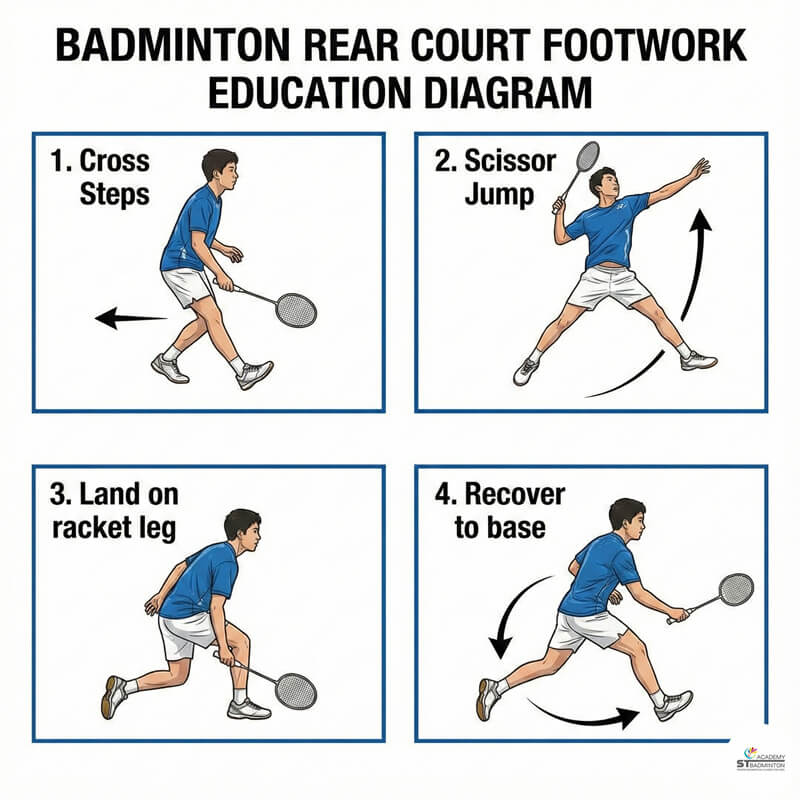 쿠알라룸푸르 아동 배드민턴 훈련 | 기본 자세 및 복귀에 집중하는 섀도우 풋워크