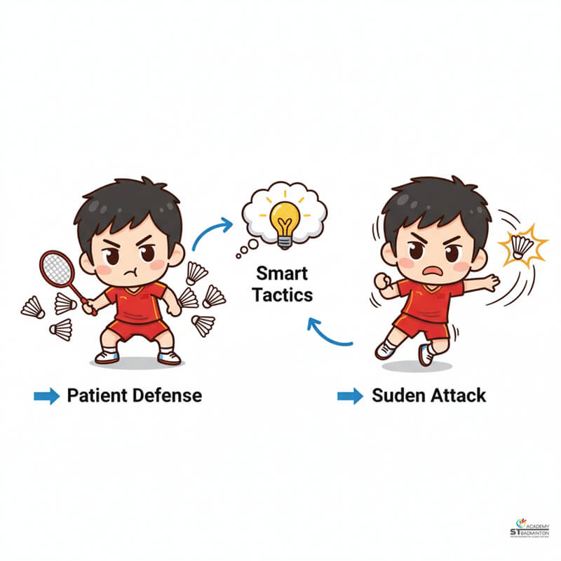 Shi Yu Qi demonstrating all-round game and tactical intelligence during intense rally