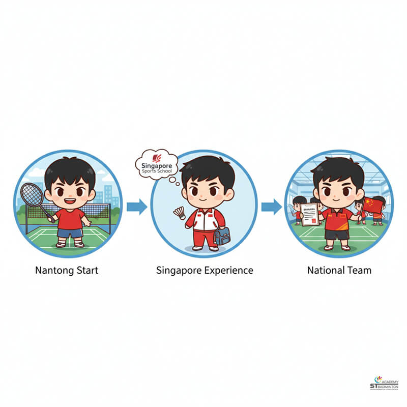 Shi Yu Qi training with Chinese national badminton team during preparation