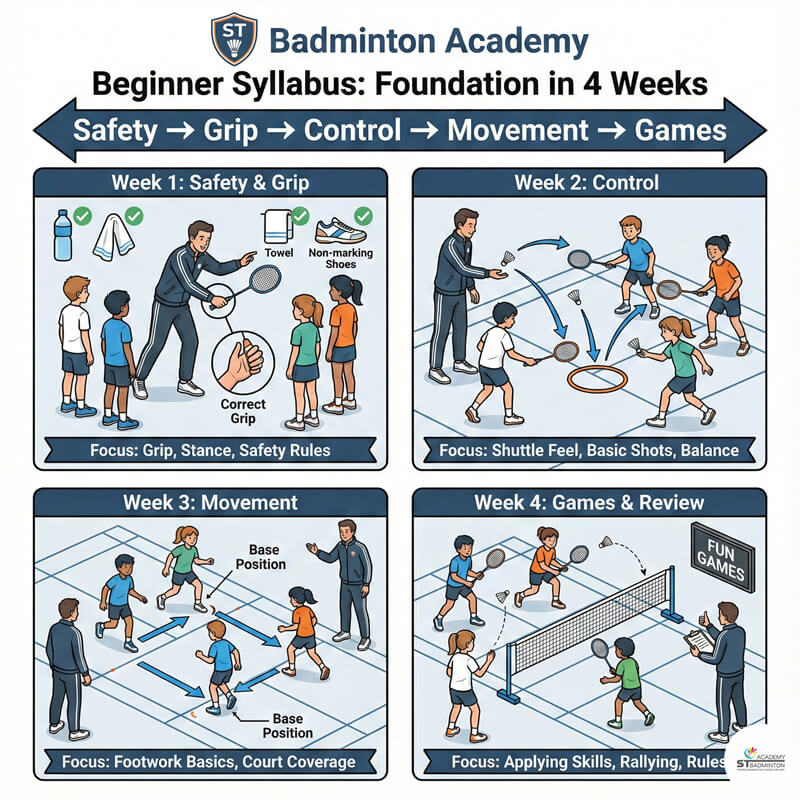 Setapak huấn luyện cầu lông | tình huống thi đấu nhỏ cho người mới bắt đầu tuần 4