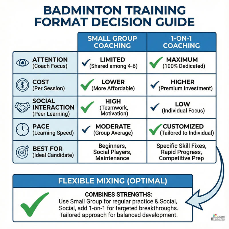 Setapak 훈련장 소규모 그룹 배드민턴 코치 지도