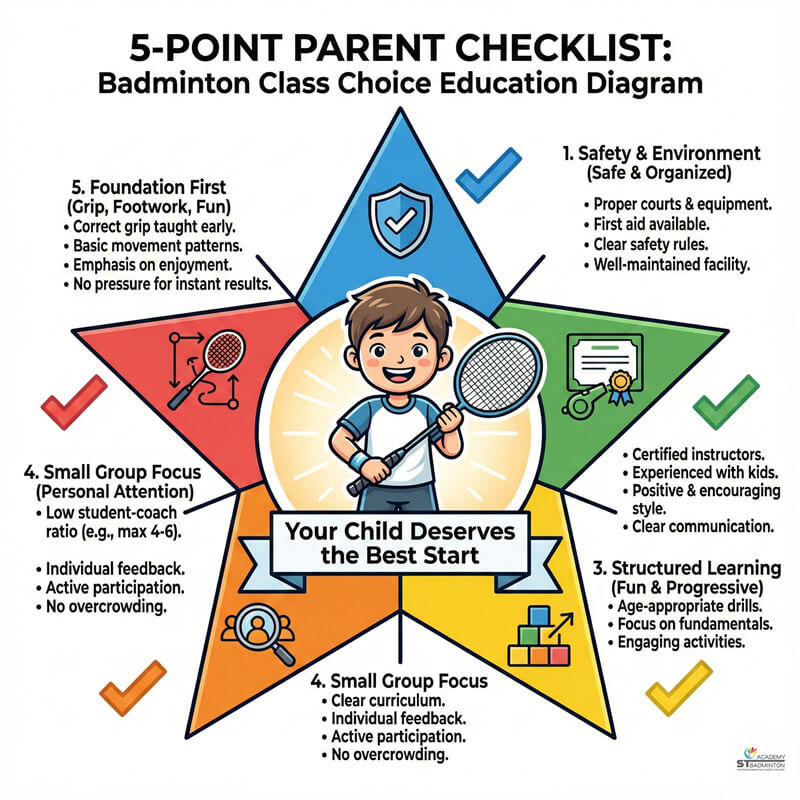 Lớp huấn luyện cầu lông nhóm nhỏ cho trẻ gần Wangsa Maju với trọng tâm nền tảng rõ ràng
