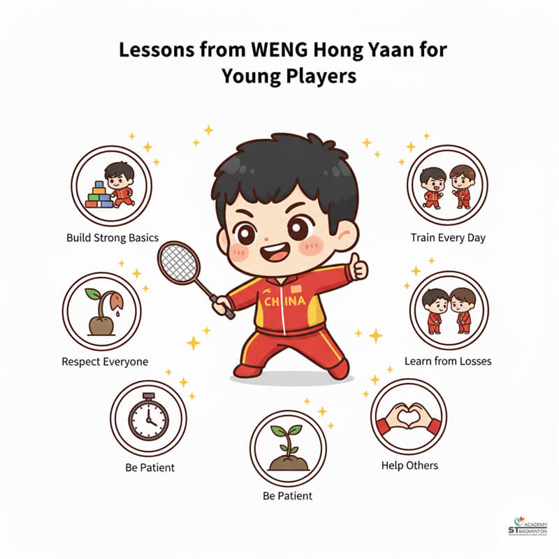 WENG Hong Yang celebrating BWF World Tour victory with Chinese flag display