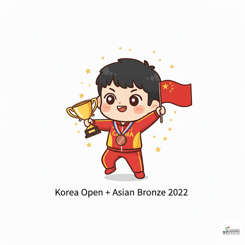 WENG Hong Yang celebrating Korea Open 2022 victory for China
