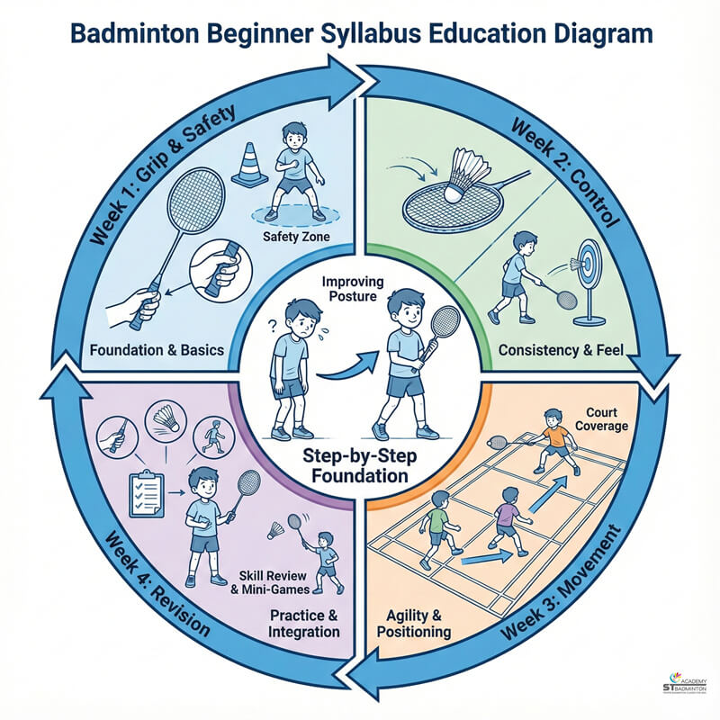 Setapak huấn luyện cầu lông | thực hành cách cầm vợt cho người mới bắt đầu tuần 1
