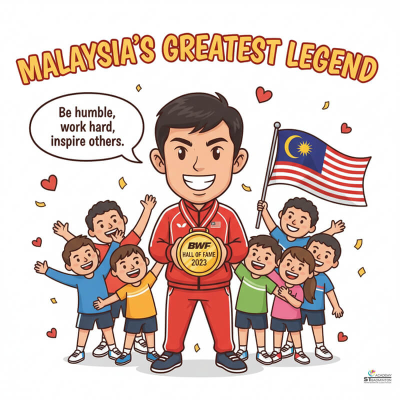 Young Malaysian students learning badminton fundamentals inspired by Lee Chong Wei