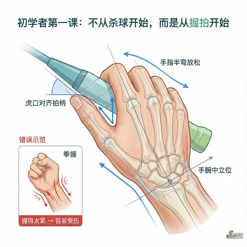 吉隆坡 Setapak 羽毛球初学班为零基础学员讲解握拍细节