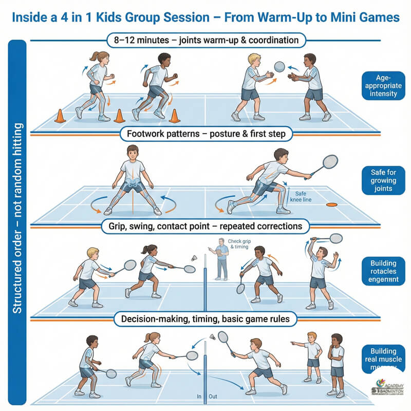 Môi trường huấn luyện cầu lông an toàn và có cấu trúc cho nhóm nhỏ tại KL Setapak