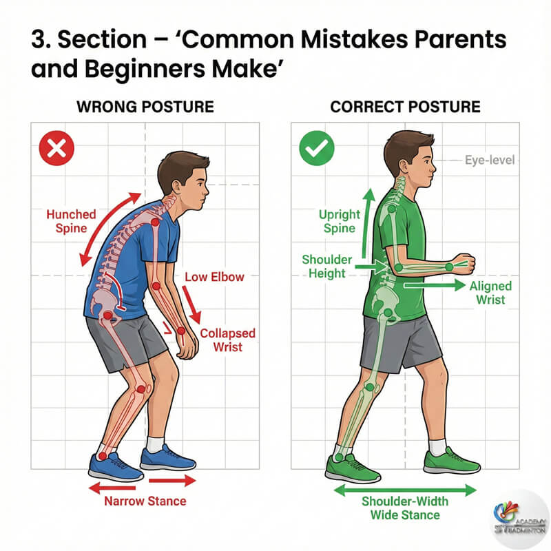 Người lớn mới bắt đầu tập tư thế chuẩn bị cùng HLV cầu lông có chứng chỉ tại Singapore