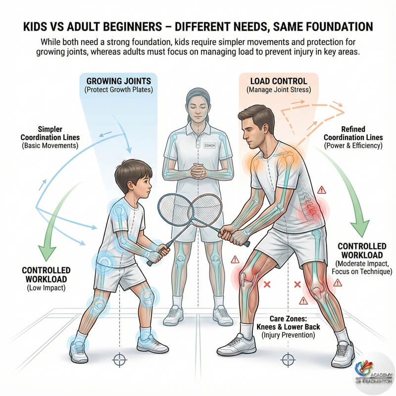 Huấn luyện viên cầu lông giải thích bài tập đánh cầu đơn giản cho người mới tại Malaysia