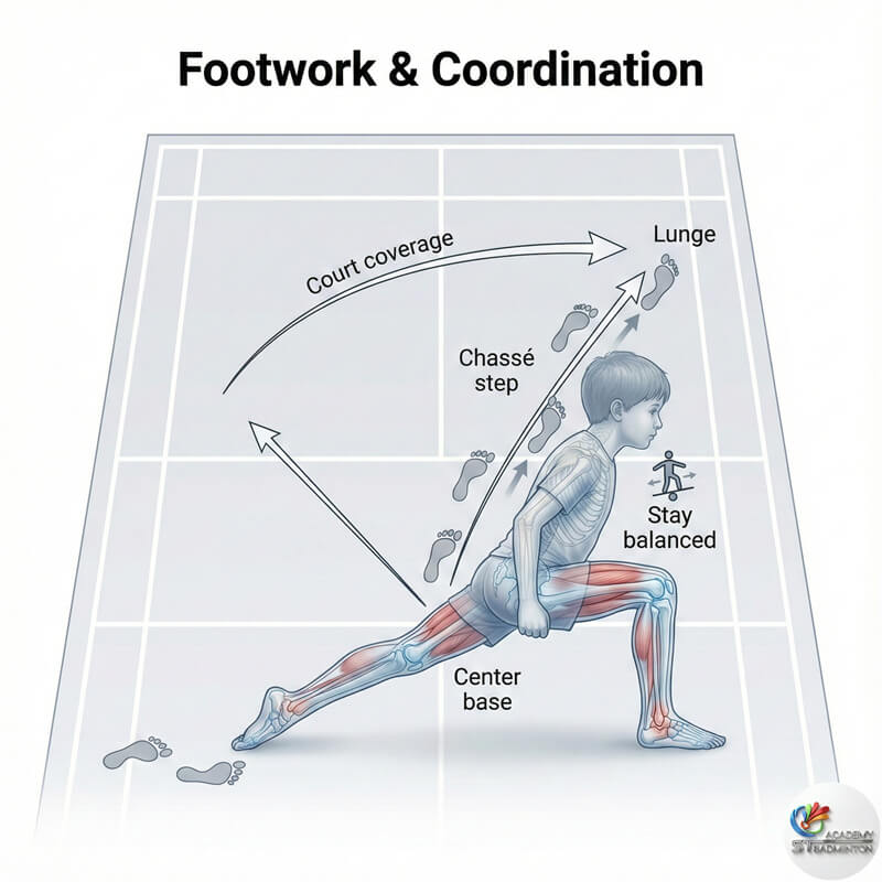 针对吉隆坡儿童的初学者羽毛球训练教授步法和敏捷性