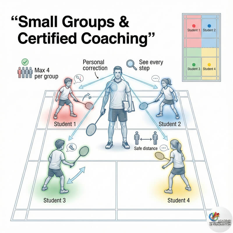 认证羽毛球教练Eric Chuar在Setapak教授小班制儿童基础课