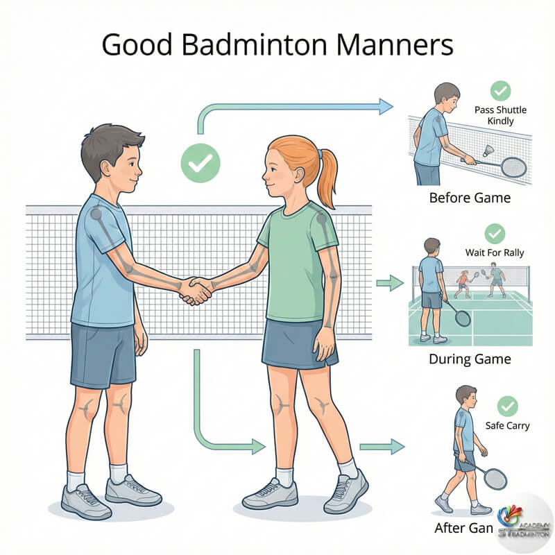 Trẻ em học về tinh thần thể thao và nghi thức cầu lông tại Kuala Lumpur Malaysia