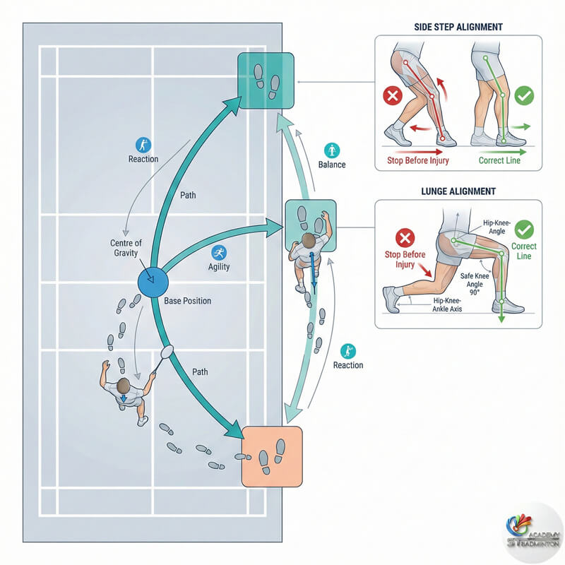 Kanak-kanak belajar pergerakan badminton yang selamat dengan jurulatih bertauliah sains sukan di Malaysia