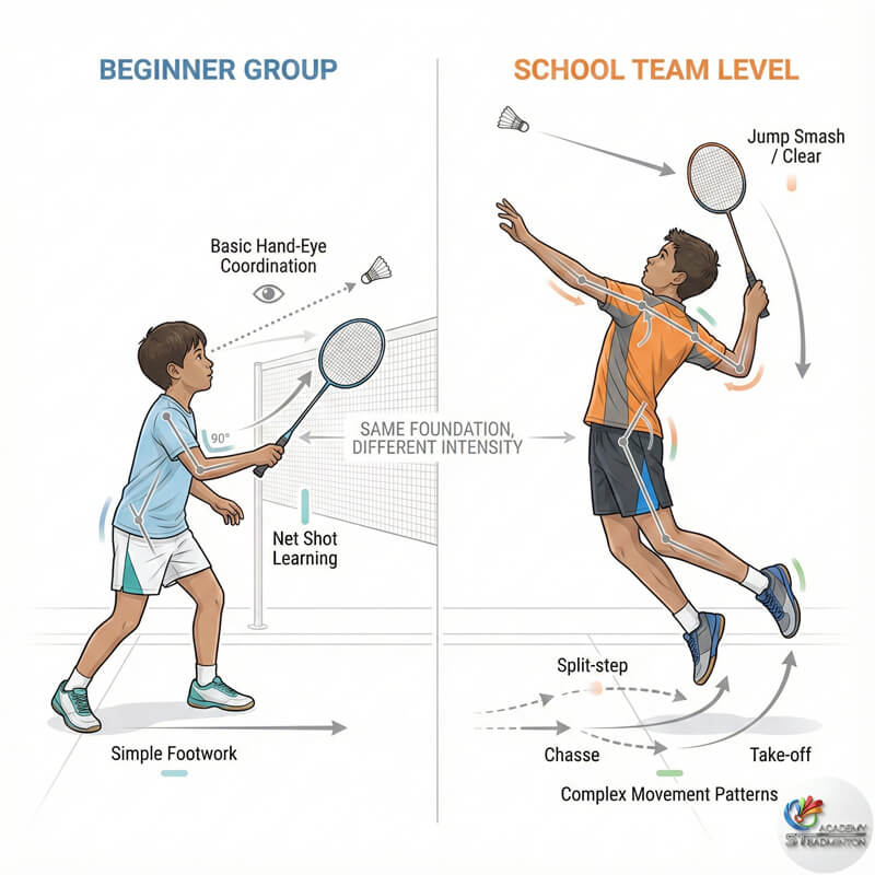 Child smiling after a productive kids badminton lesson Singapore