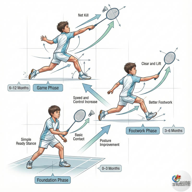 Children badminton class Singapore focusing on long term development