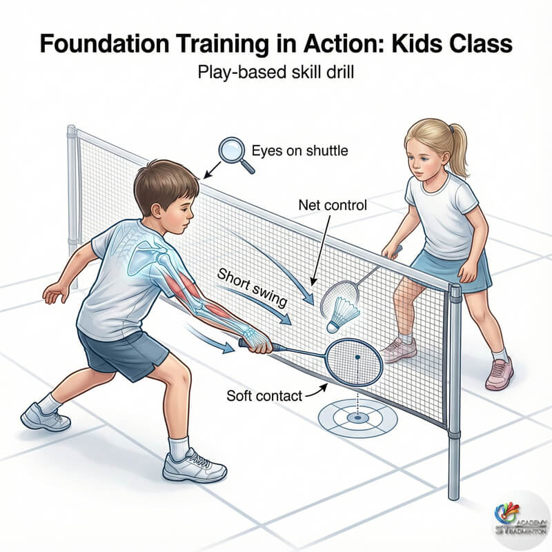 孩子们在Setapak享受趣味羽毛球训练游戏