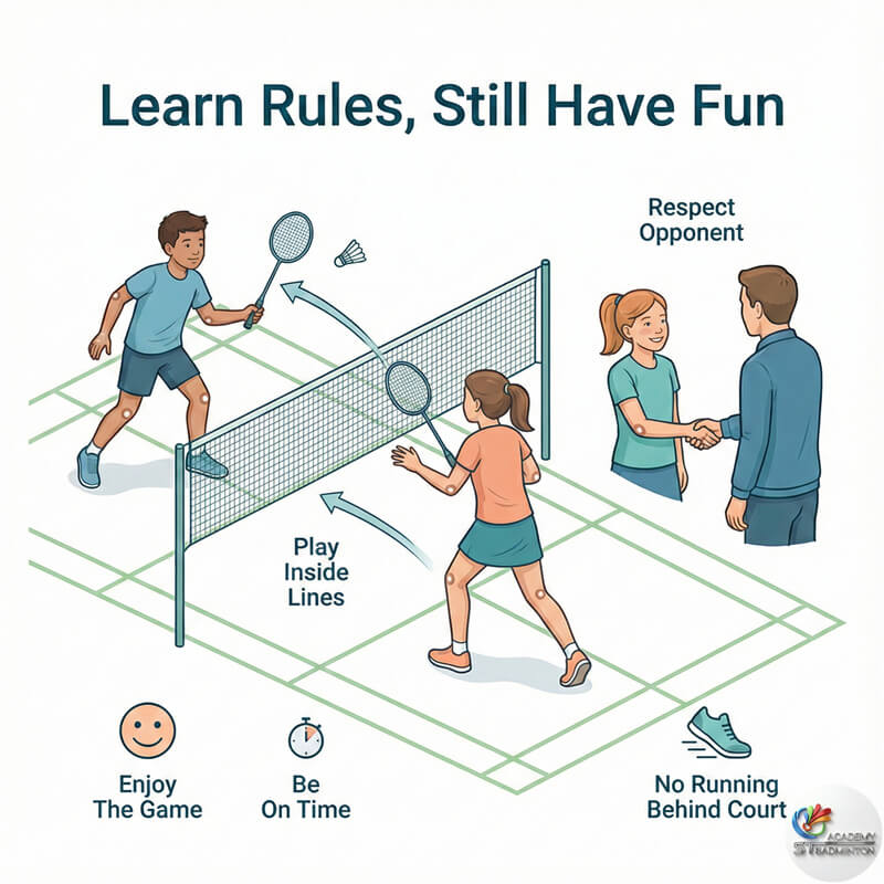 Trẻ em vui vẻ khi học cầu lông cơ bản và nghi thức thi đấu tại Malaysia