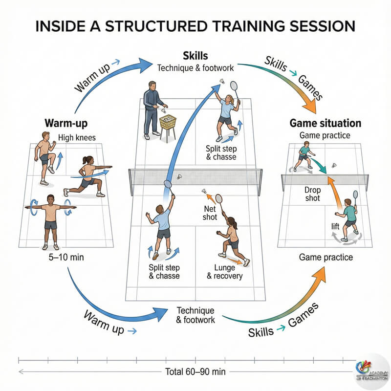 Eric 教練在蕉賴親自糾正羽毛球學員的技術動作