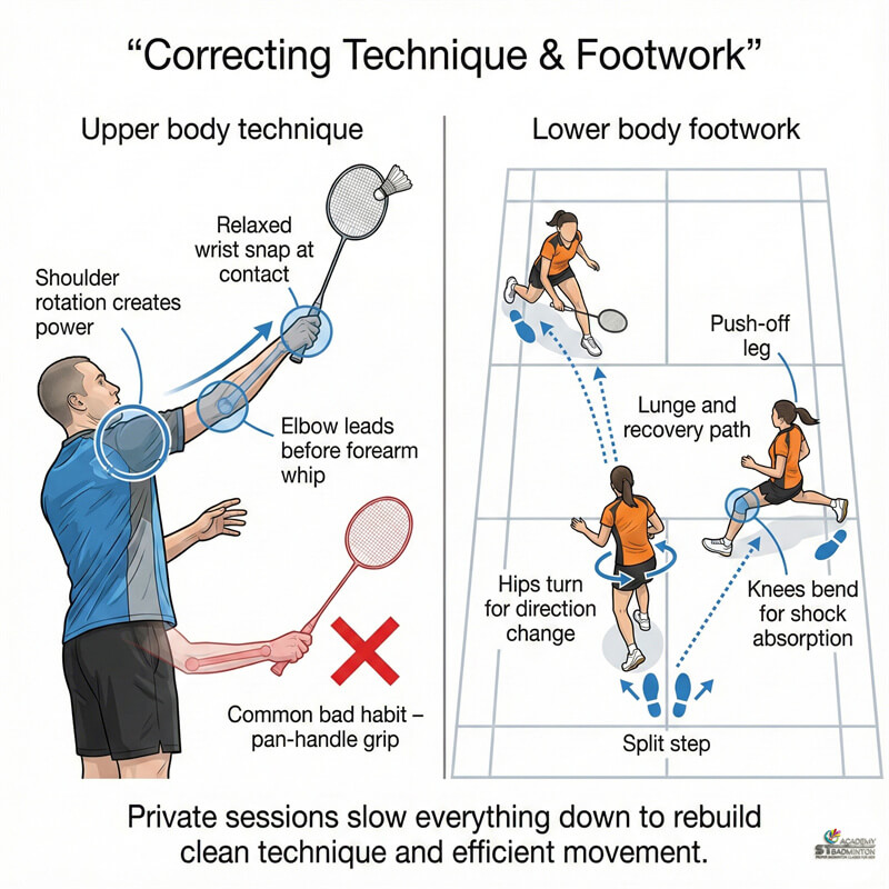 Các bài học cầu lông riêng tập trung tại trung tâm huấn luyện Setapak Kuala Lumpur