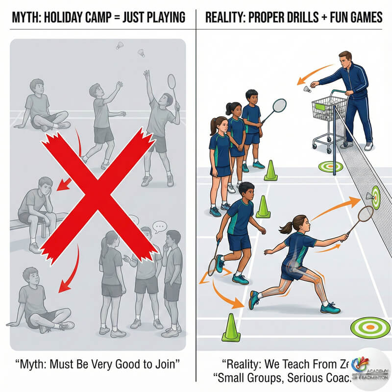 Trẻ em vui vẻ học cầu lông trong trại hè tại Malaysia