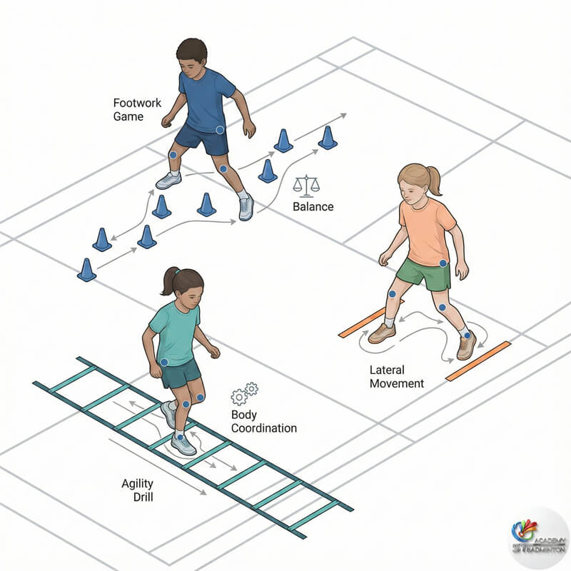 Junior badminton training Singapore movement games