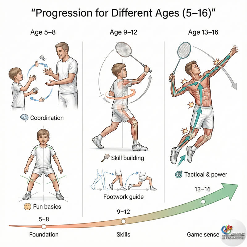 Latihan badminton junior Kepong - permainan pergerakan untuk kanak-kanak Malaysia