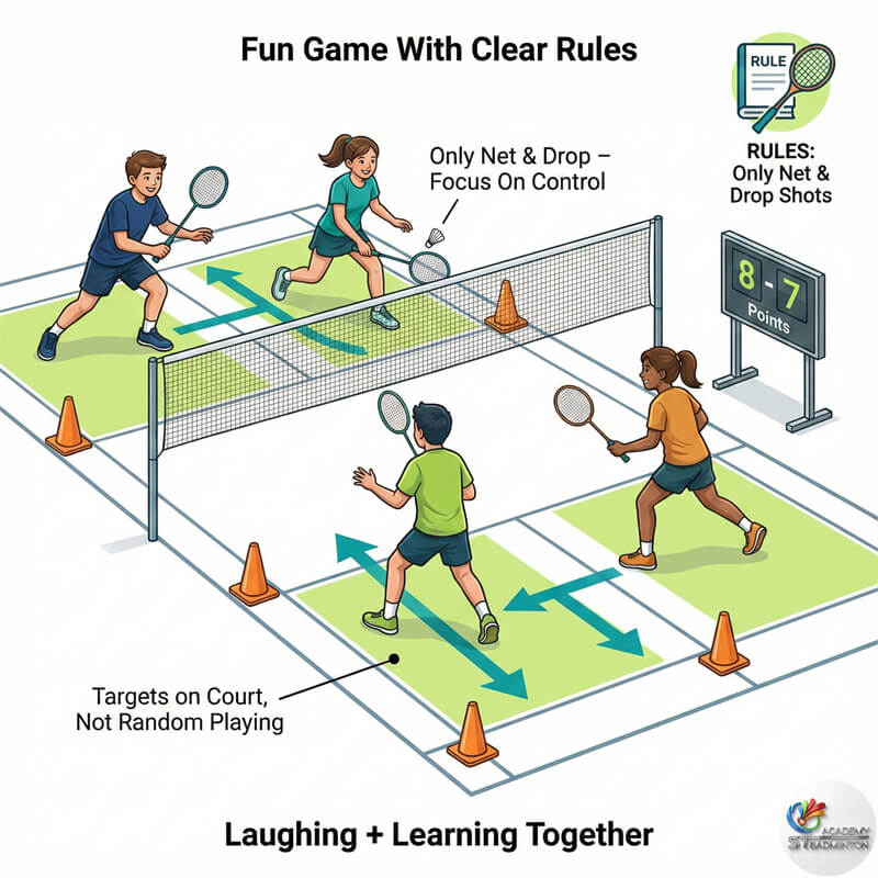 Trẻ em hào hứng với các trò chơi vận động có cấu trúc trong chuyến du lịch cầu lông tại KL