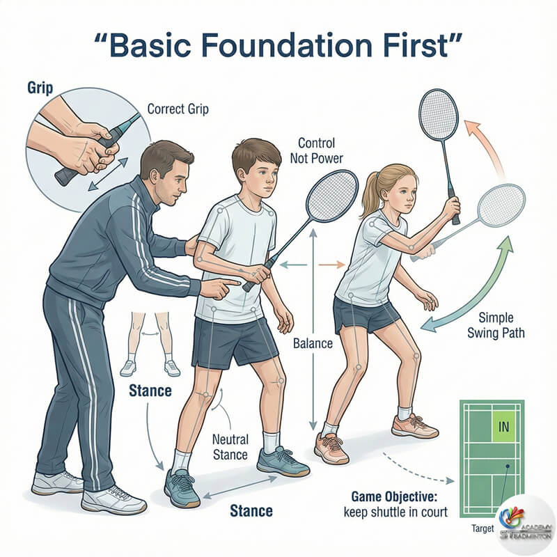 Học cách cầm vợt và luật cầu lông cơ bản với huấn luyện viên tại ST Badminton Academy Malaysia ở Setapak, Kuala Lumpur