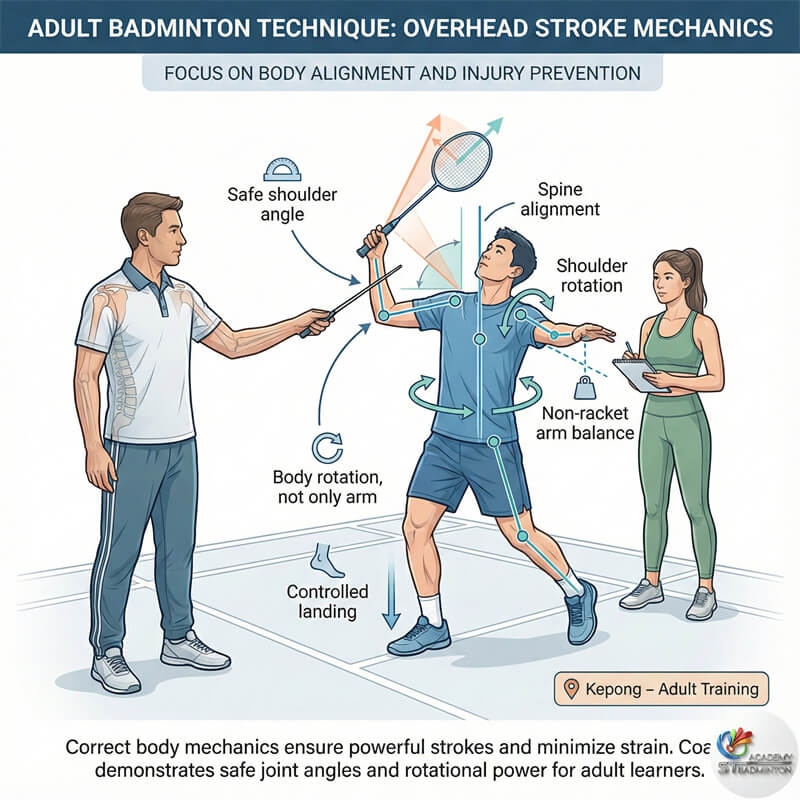 Latihan footwork yang benar untuk dewasa di kelas bulutangkis Kepong
