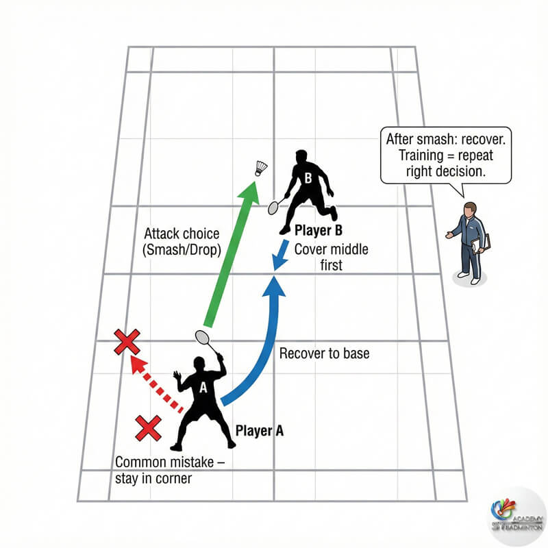 การสอนแบดมินตันผู้ใหญ่กลุ่มเล็กพร้อมแบบฝึกพื้นฐาน