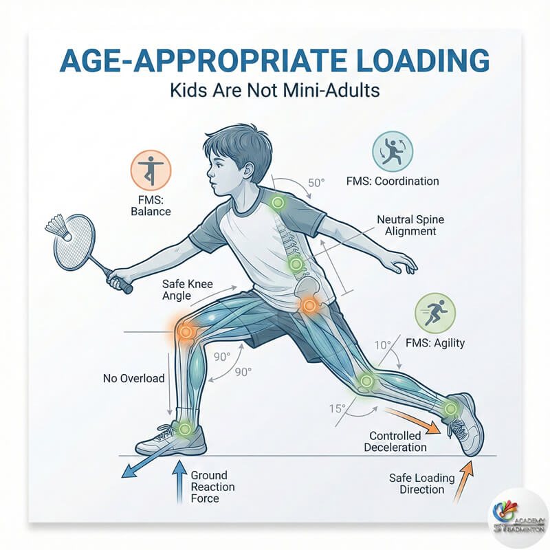 Small group kids badminton class Singapore with coach guidance