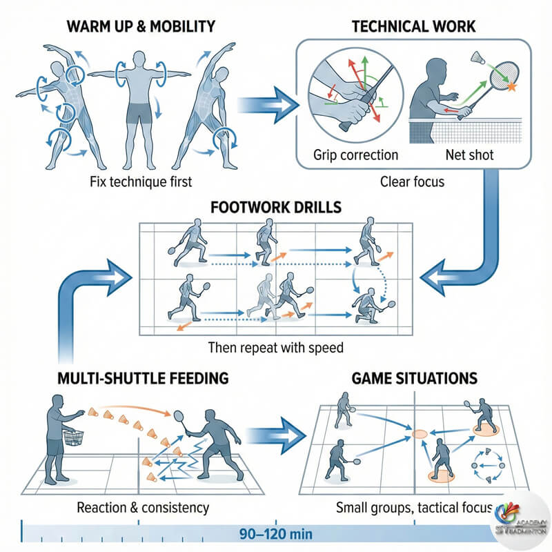 การเรียนแบดมินตันผู้ใหญ่แบบมีโครงสร้าง - โค้ชอธิบายแทคติกในเชอรัส